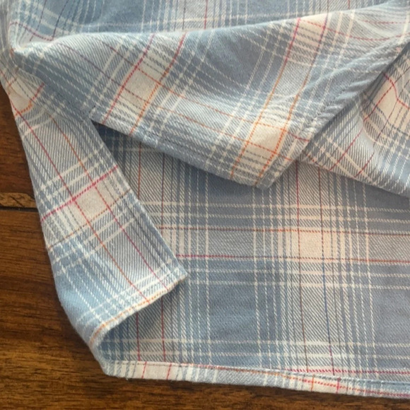 Heyson Lightweight Blue Plaid flannel Oversized Shirt size Small - Picture 13 of 16